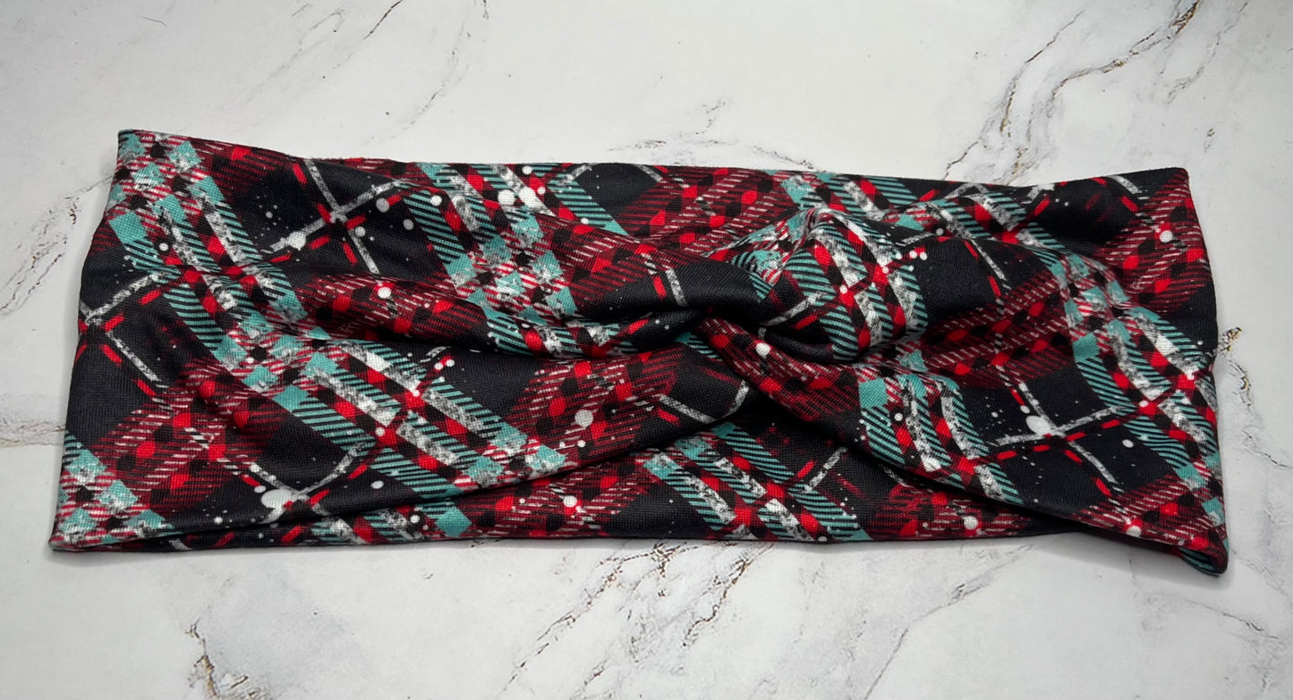 Pretty Plaid Twist Knot Headband