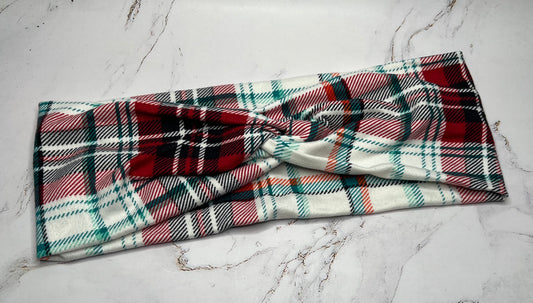 Christmas Plaid Twist Headband