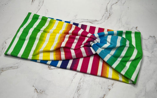 Rainbow Stripe Twist Headband