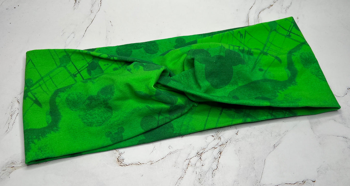 Green Grunge Twist Headband