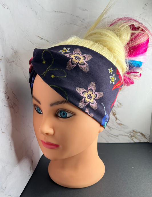 Stitched BIrds Knot Headband