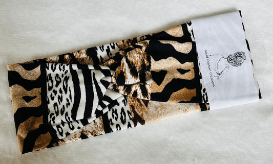 Stripe Animal Print Twist Headband